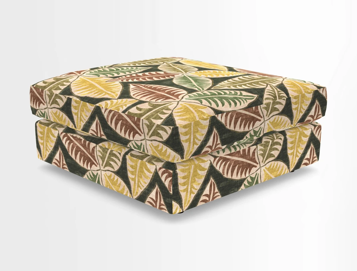 Slingsby fixed cover Footstool in Two Tone Plain Biscuit