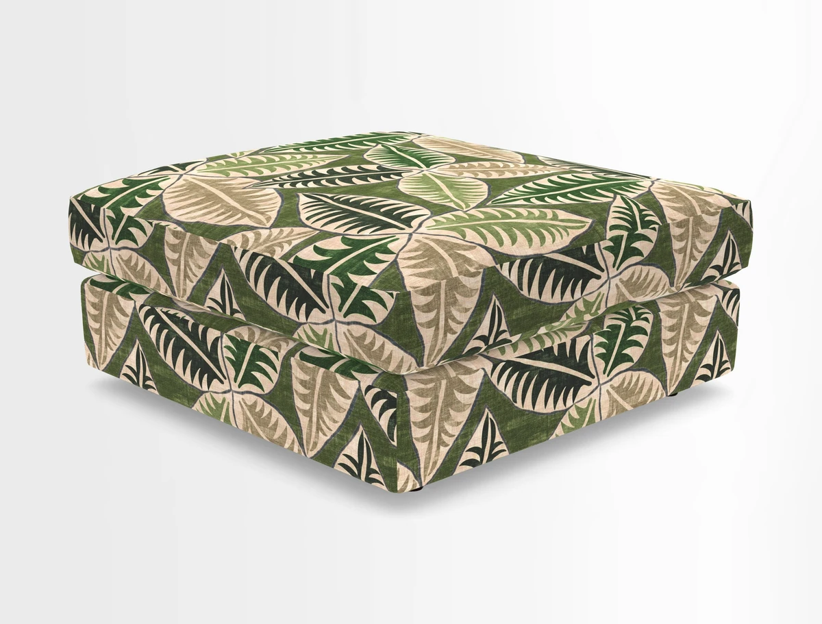 Slingsby fixed cover Footstool in Two Tone Plain Biscuit