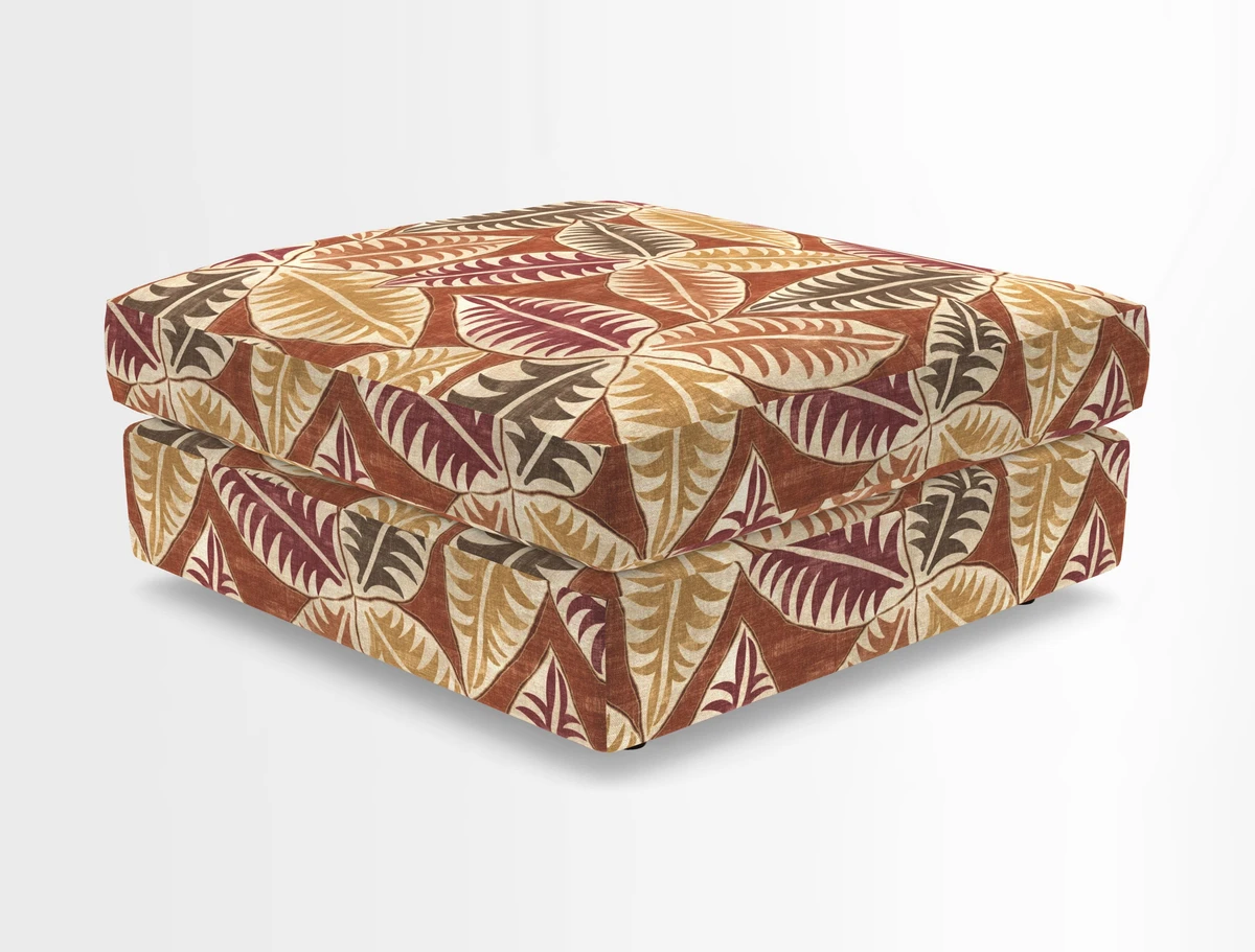 Slingsby fixed cover Footstool in Two Tone Plain Biscuit