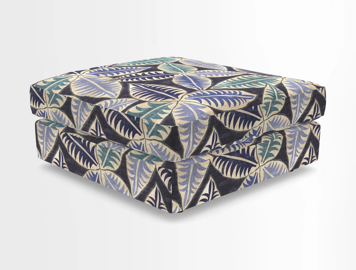 Slingsby fixed cover Footstool in Two Tone Plain Biscuit