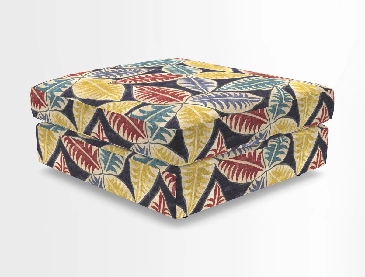 Slingsby fixed cover Footstool in Two Tone Plain Biscuit