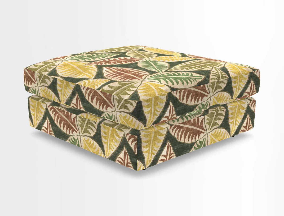 Slingsby fixed cover Footstool in Two Tone Plain Biscuit