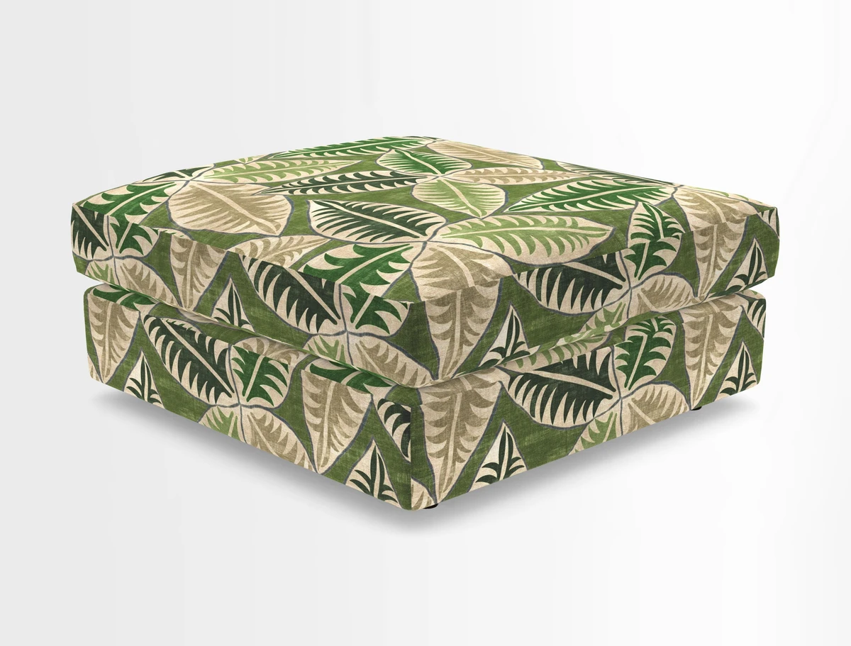 Slingsby fixed cover Footstool in Two Tone Plain Biscuit