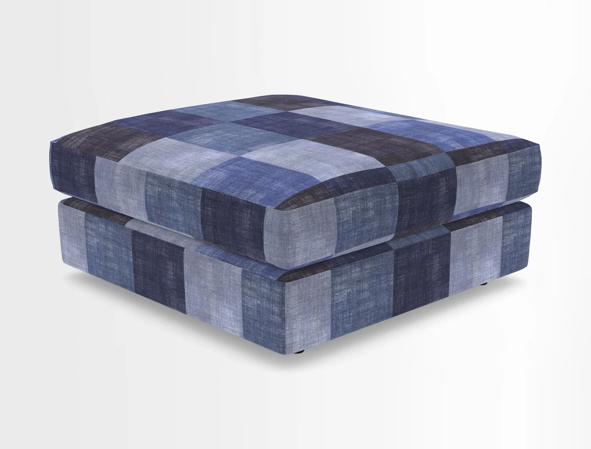 Slingsby fixed cover Footstool in Two Tone Plain Biscuit
