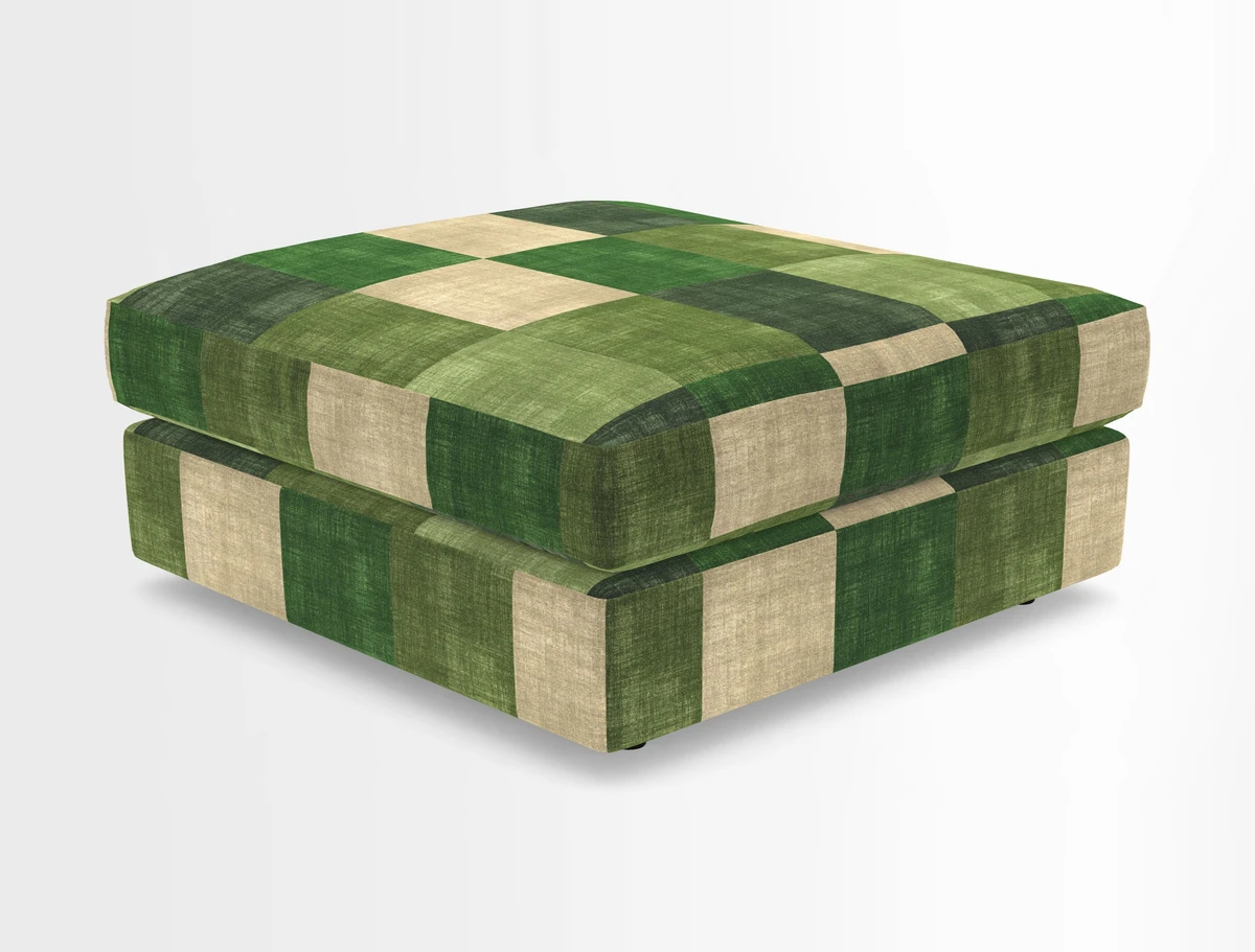 Slingsby fixed cover Footstool in Two Tone Plain Biscuit