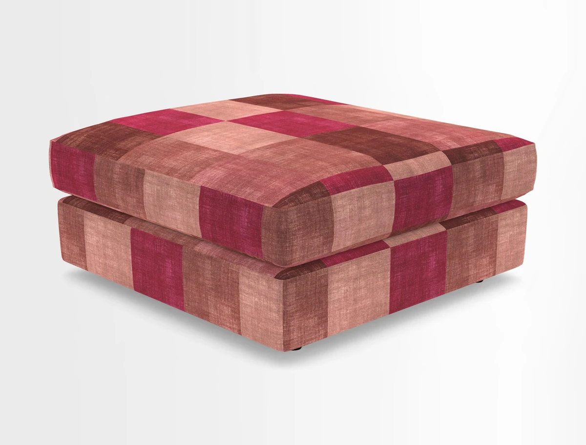 Slingsby fixed cover Footstool in Two Tone Plain Biscuit