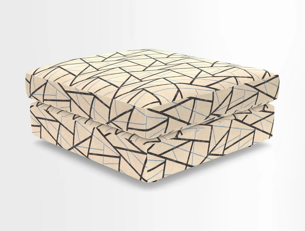 Slingsby fixed cover Footstool in Two Tone Plain Biscuit