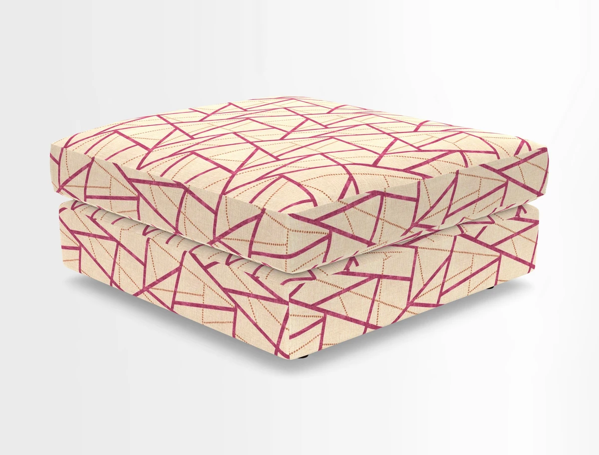 Slingsby fixed cover Footstool in Two Tone Plain Biscuit