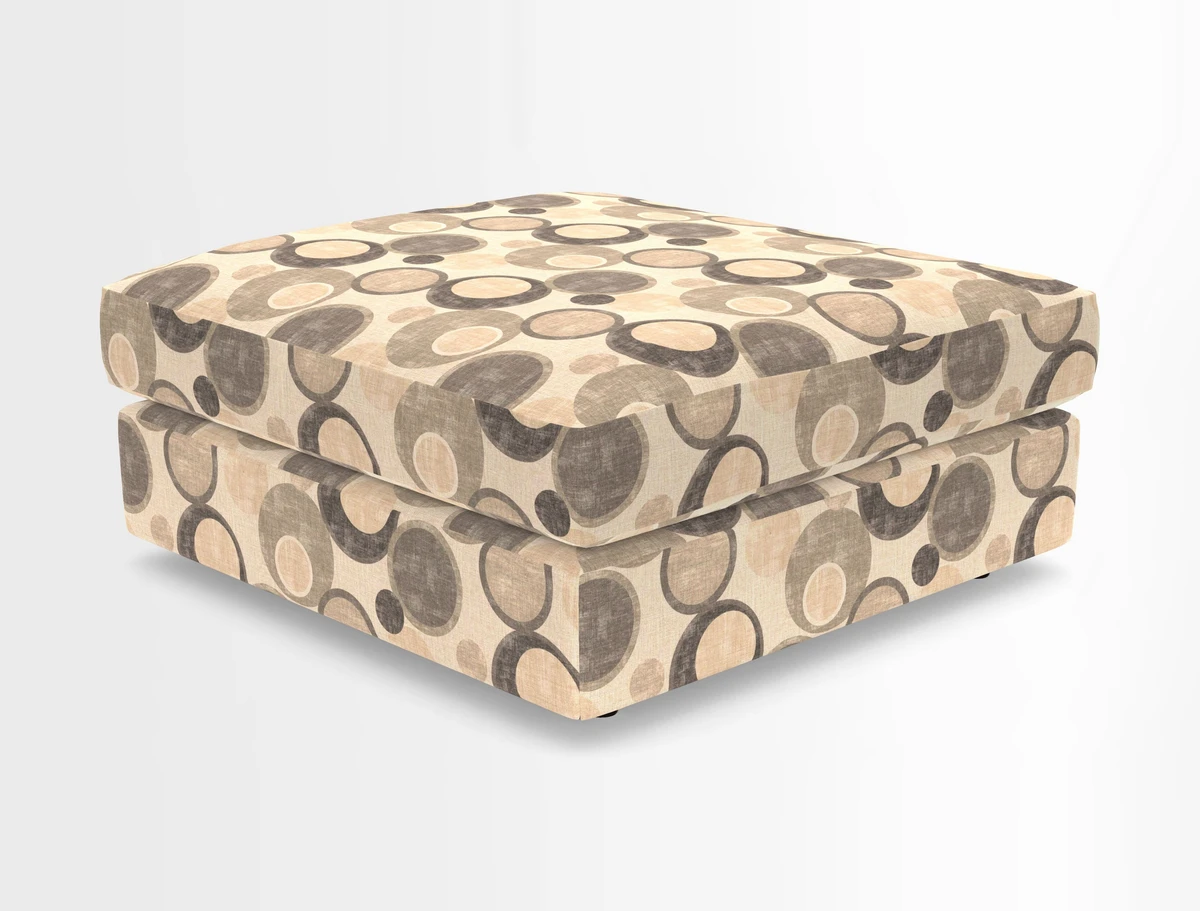 Slingsby fixed cover Footstool in Two Tone Plain Biscuit
