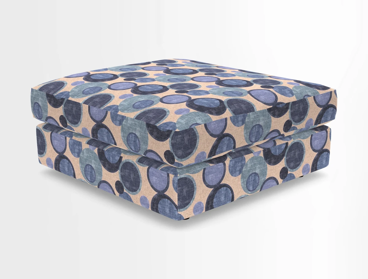 Slingsby fixed cover Footstool in Two Tone Plain Biscuit