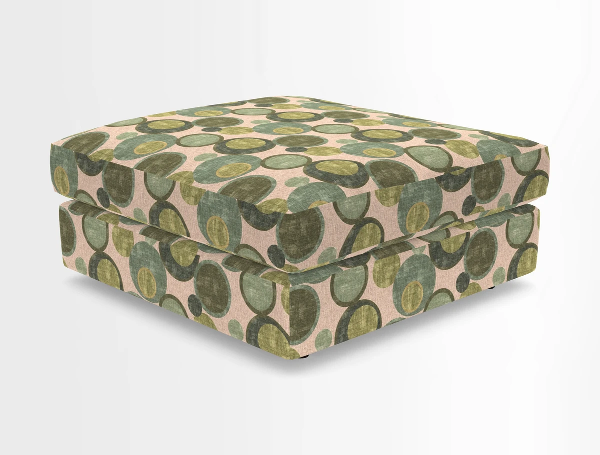 Slingsby fixed cover Footstool in Two Tone Plain Biscuit