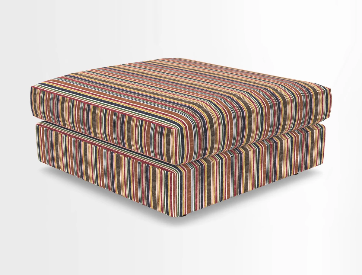 Slingsby fixed cover Footstool in Two Tone Plain Biscuit