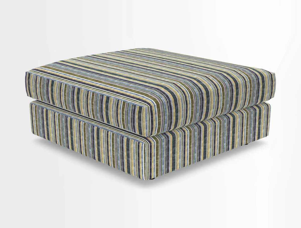 Slingsby fixed cover Footstool in Two Tone Plain Biscuit
