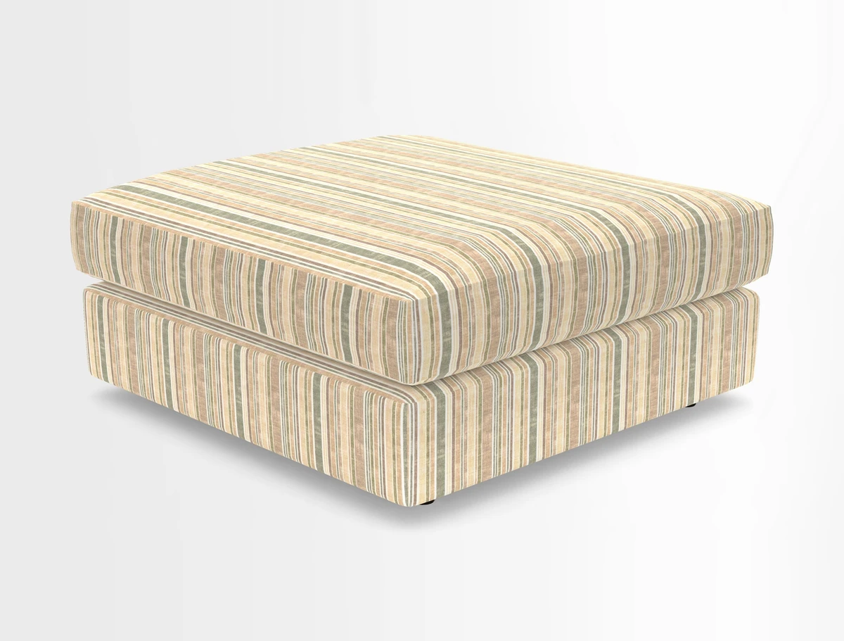 Slingsby fixed cover Footstool in Two Tone Plain Biscuit