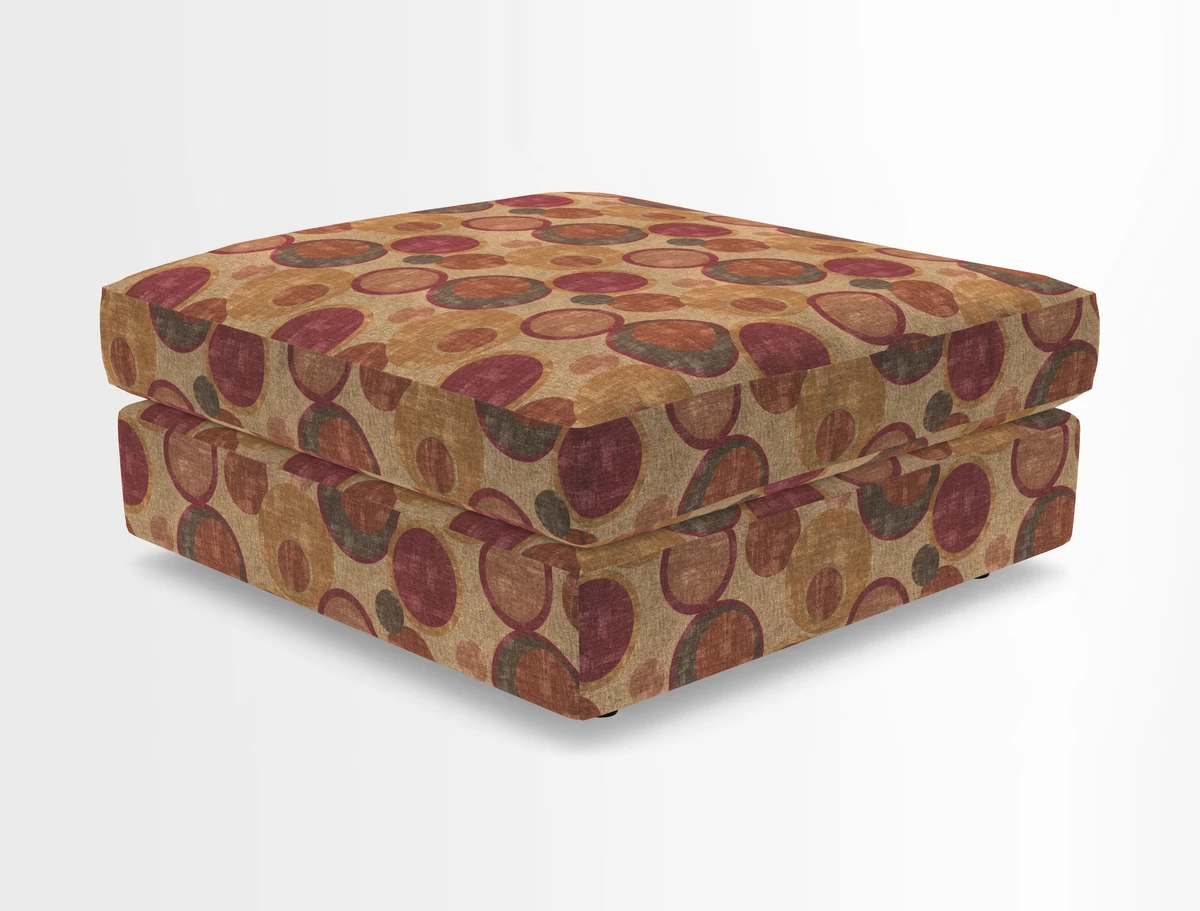 Slingsby fixed cover Footstool in Two Tone Plain Biscuit