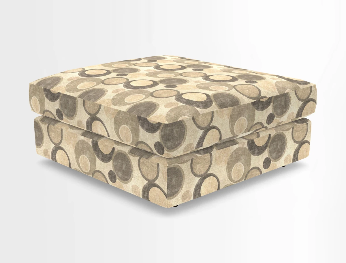 Slingsby fixed cover Footstool in Two Tone Plain Biscuit