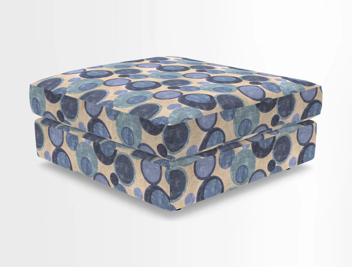 Slingsby fixed cover Footstool in Two Tone Plain Biscuit