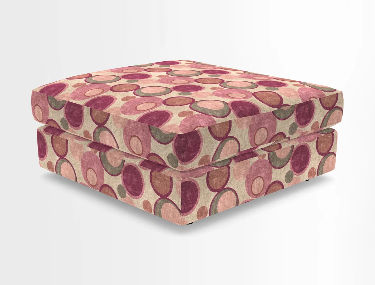 Slingsby fixed cover Footstool in Two Tone Plain Biscuit