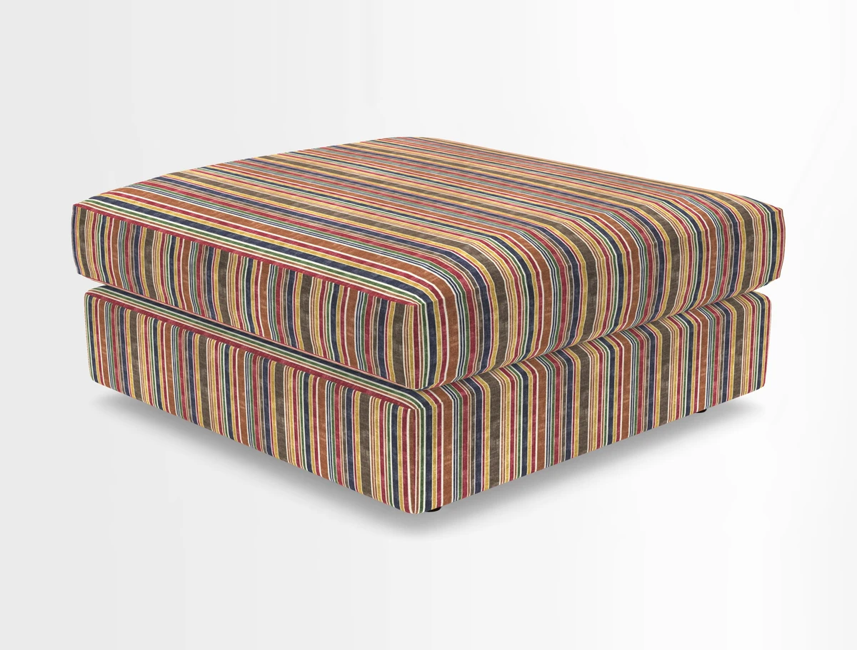 Slingsby fixed cover Footstool in Two Tone Plain Biscuit