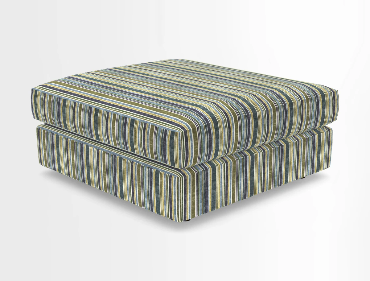 Slingsby fixed cover Footstool in Two Tone Plain Biscuit