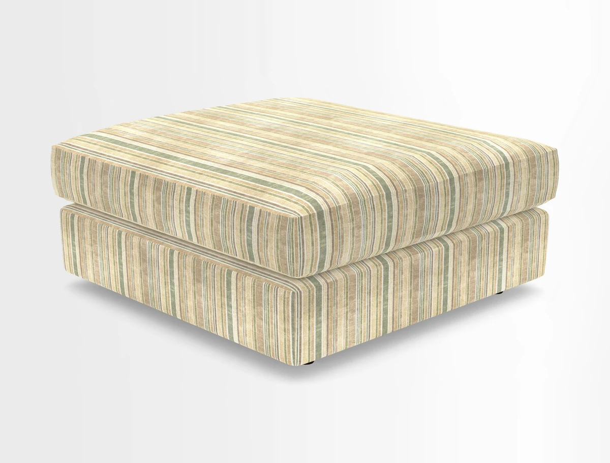 Slingsby fixed cover Footstool in Two Tone Plain Biscuit