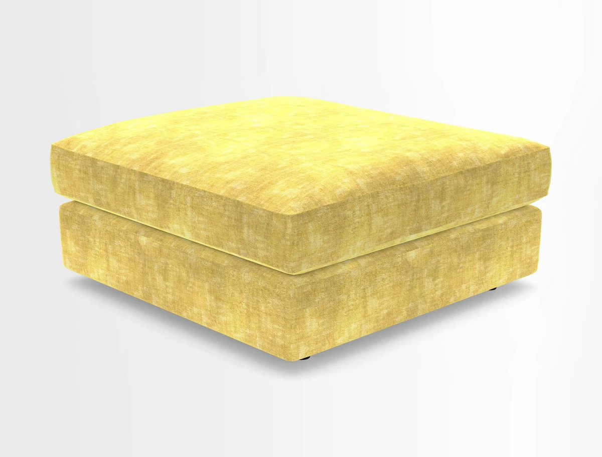 Slingsby fixed cover Footstool in Two Tone Plain Biscuit