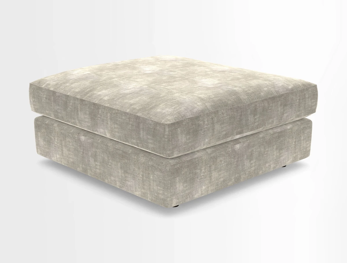 Slingsby fixed cover Footstool in Two Tone Plain Biscuit