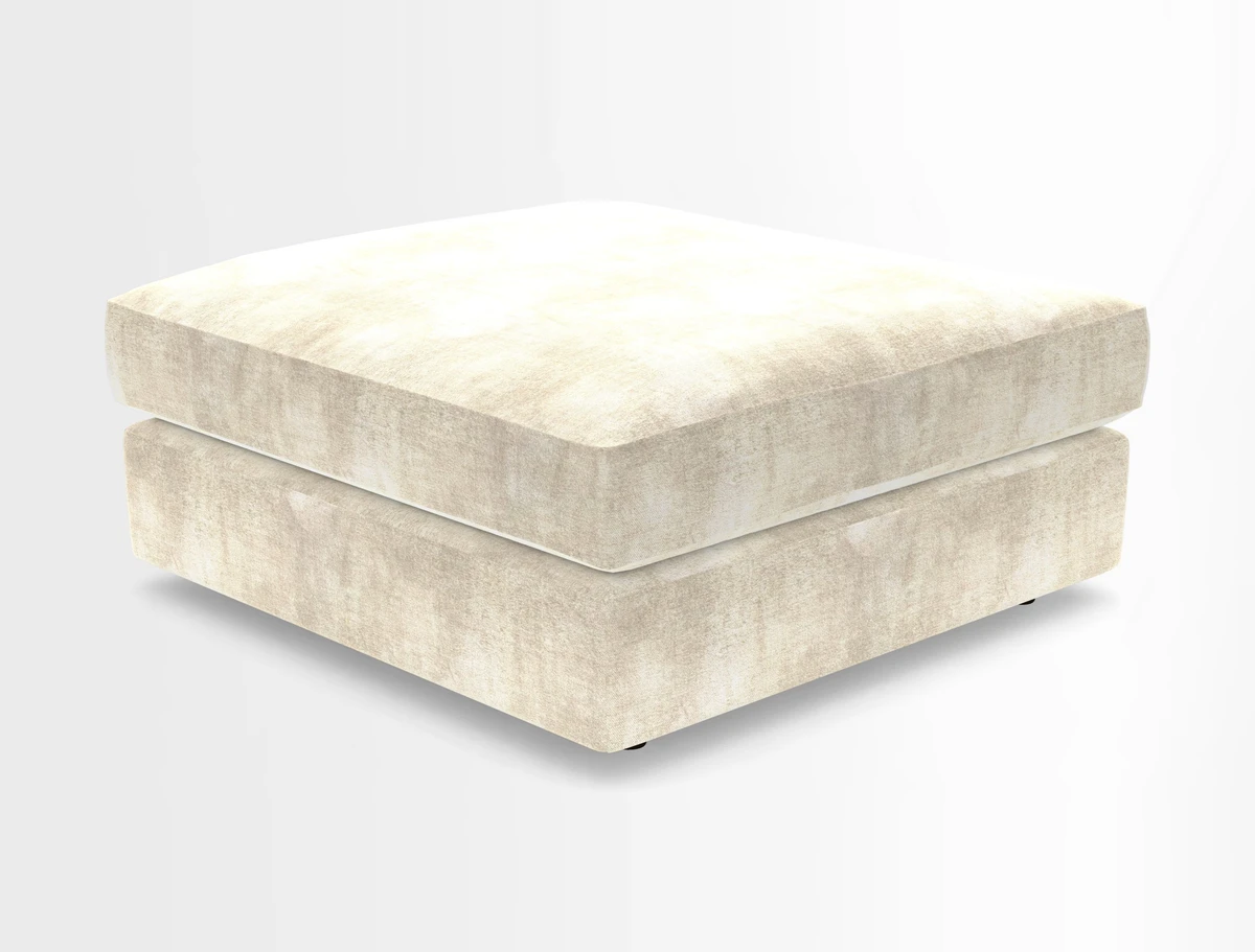 Slingsby fixed cover Footstool in Two Tone Plain Biscuit