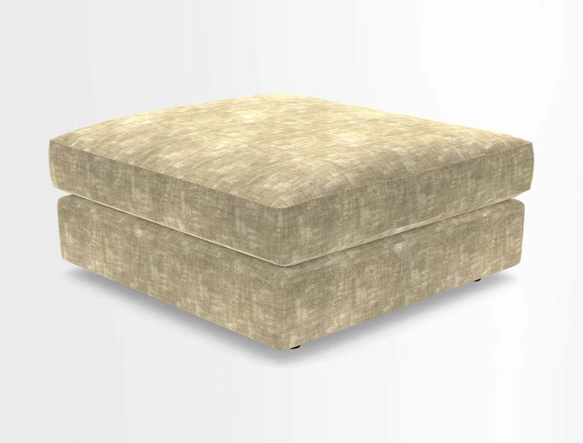 Slingsby fixed cover Footstool in Two Tone Plain Biscuit