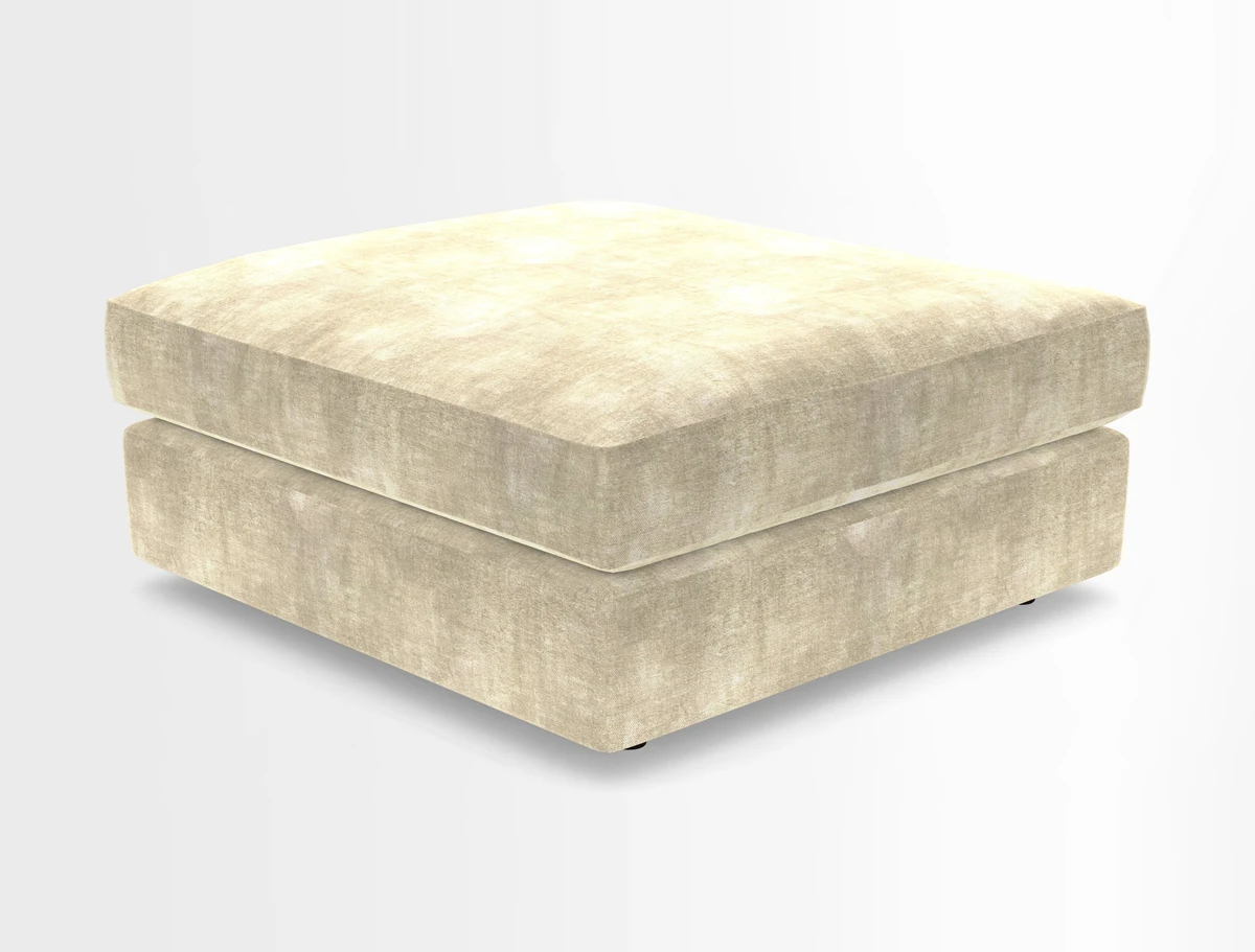Slingsby fixed cover Footstool in Two Tone Plain Biscuit