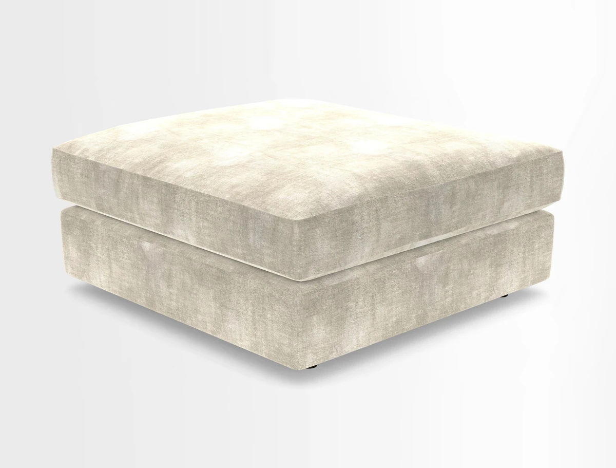 Slingsby fixed cover Footstool in Two Tone Plain Biscuit