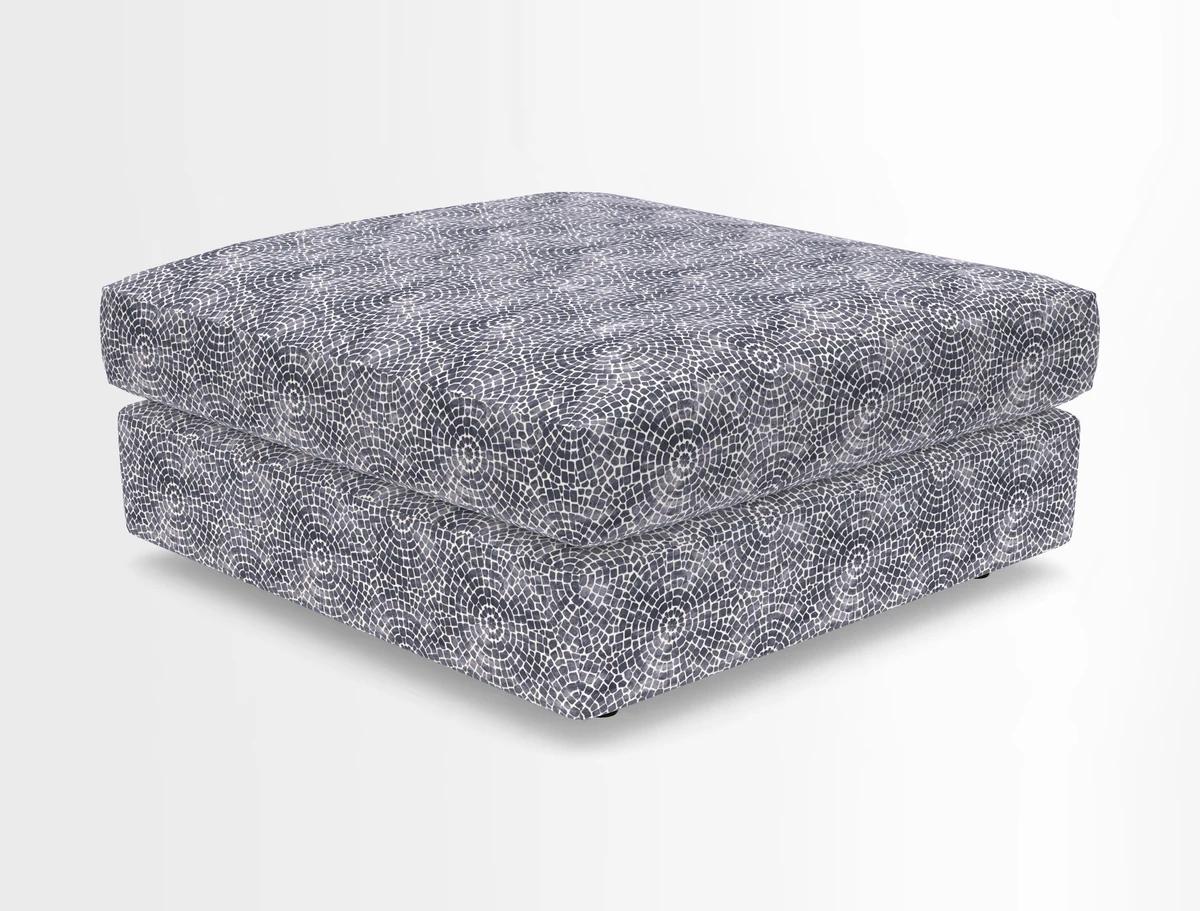 Slingsby fixed cover Footstool in Two Tone Plain Biscuit