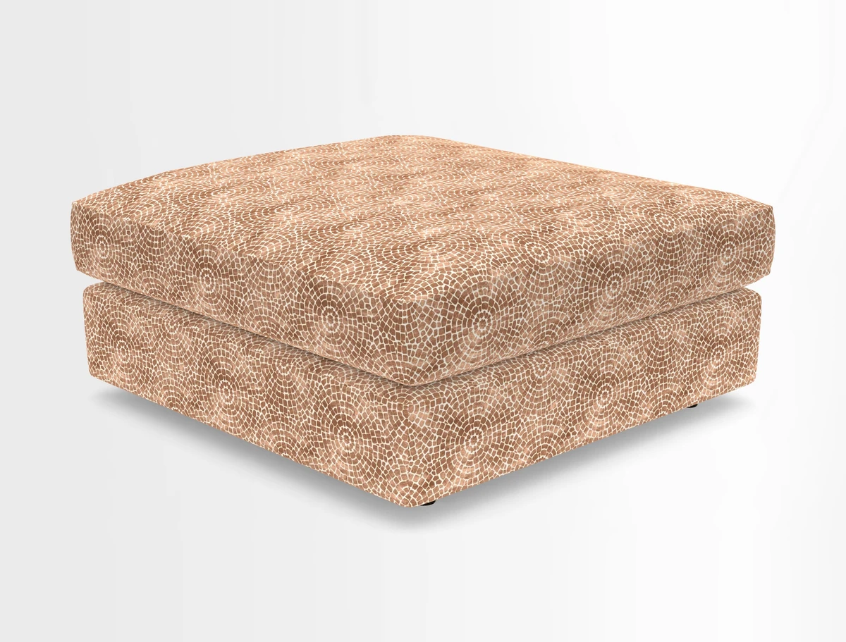 Slingsby fixed cover Footstool in Two Tone Plain Biscuit