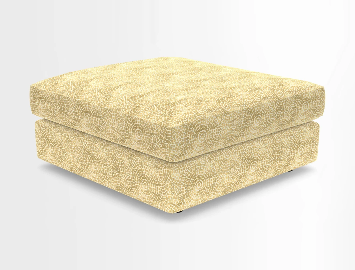 Slingsby fixed cover Footstool in Two Tone Plain Biscuit