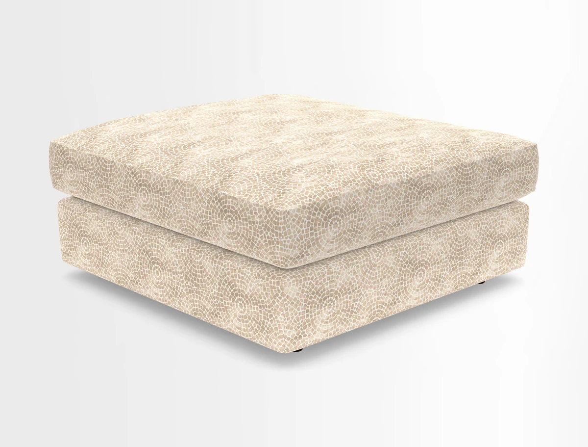 Slingsby fixed cover Footstool in Two Tone Plain Biscuit