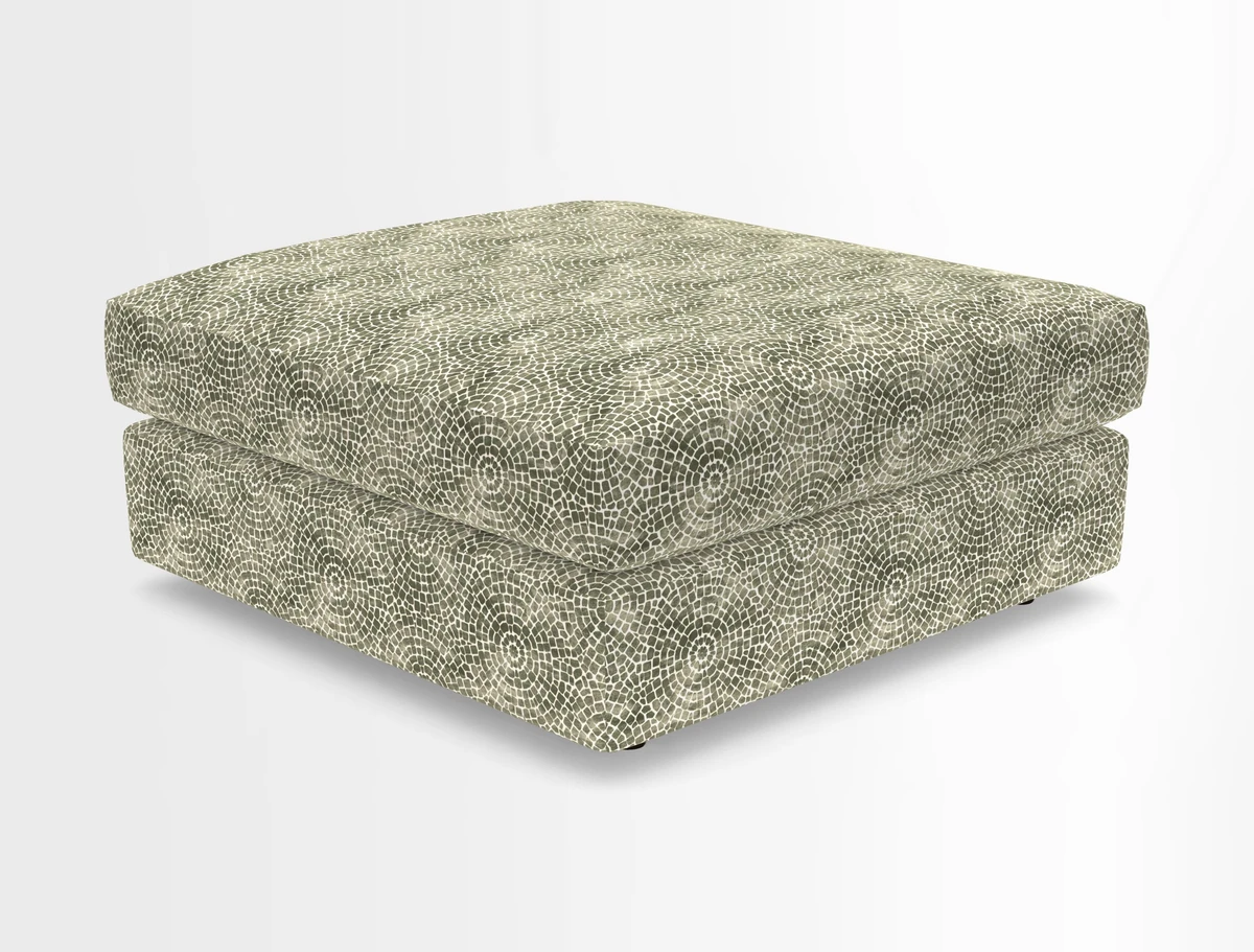 Slingsby fixed cover Footstool in Two Tone Plain Biscuit