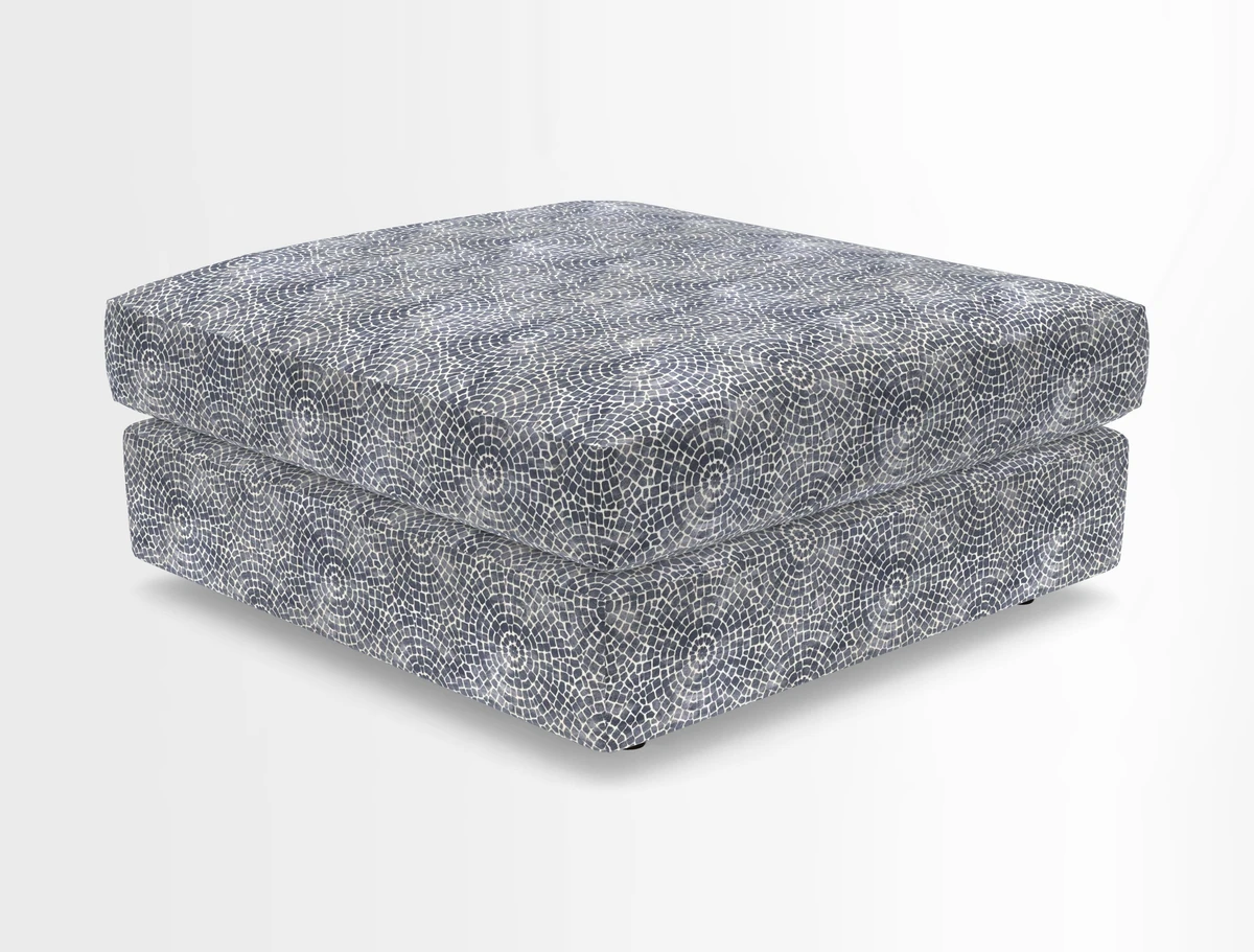 Slingsby fixed cover Footstool in Two Tone Plain Biscuit