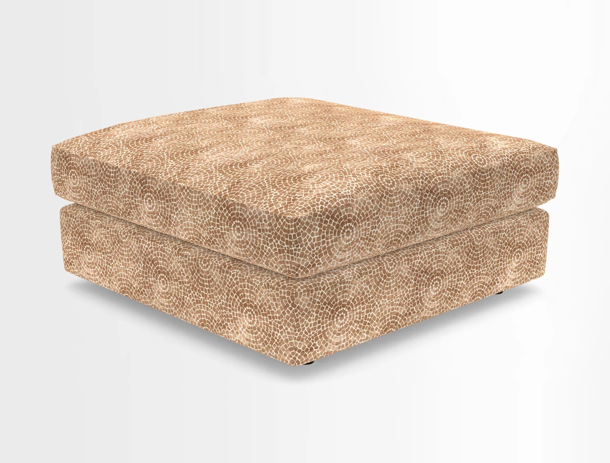 Slingsby fixed cover Footstool in Two Tone Plain Biscuit