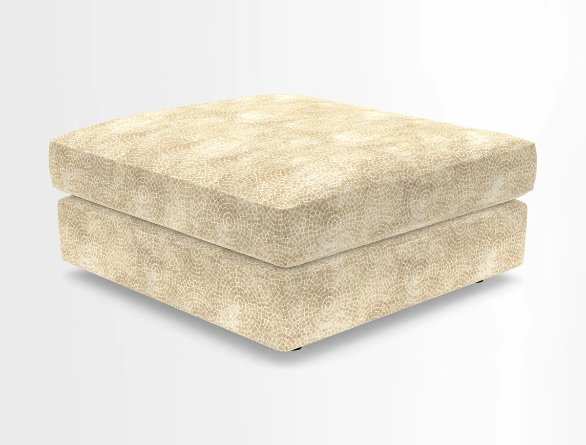 Slingsby fixed cover Footstool in Two Tone Plain Biscuit