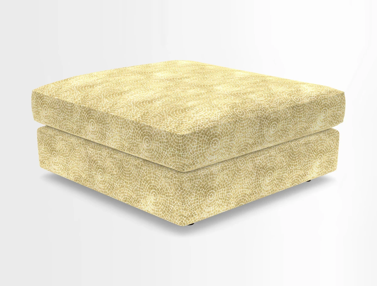 Slingsby fixed cover Footstool in Two Tone Plain Biscuit