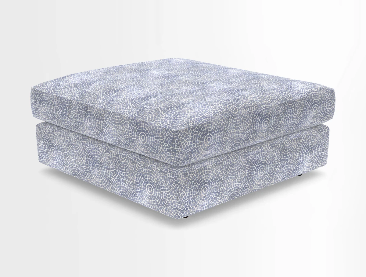Slingsby fixed cover Footstool in Two Tone Plain Biscuit