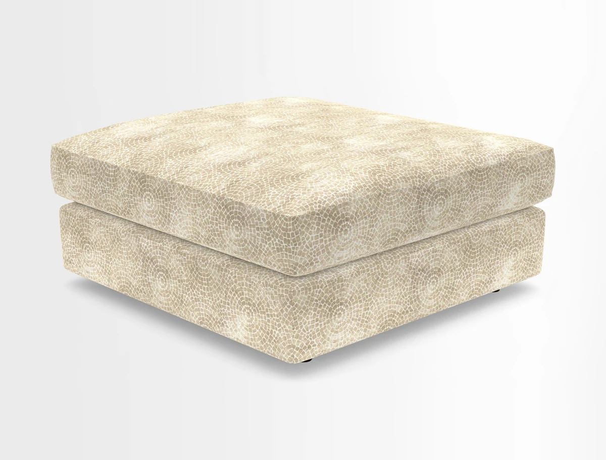 Slingsby fixed cover Footstool in Two Tone Plain Biscuit