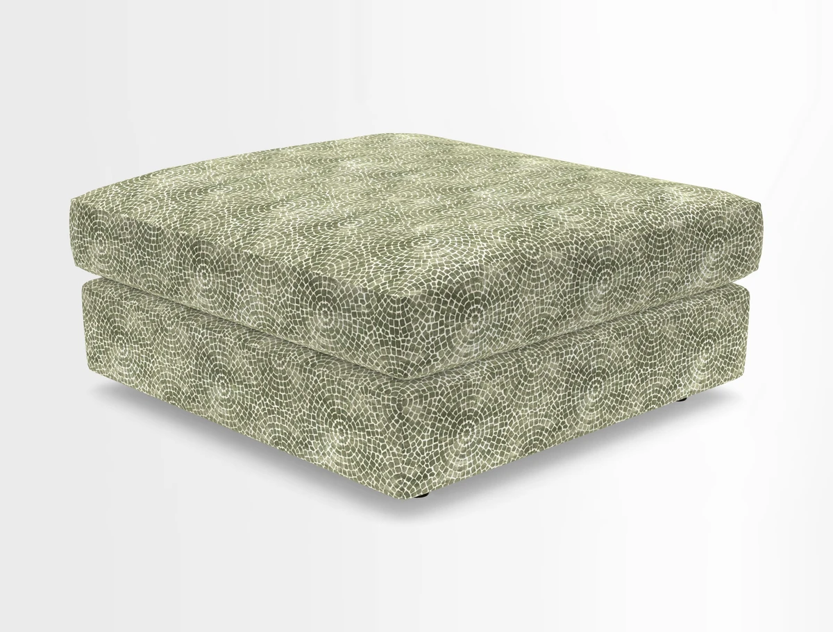 Slingsby fixed cover Footstool in Two Tone Plain Biscuit