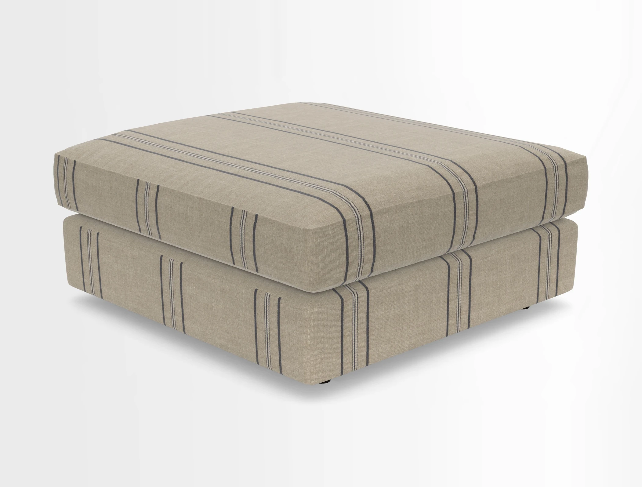 Slingsby fixed cover Footstool in Two Tone Plain Biscuit