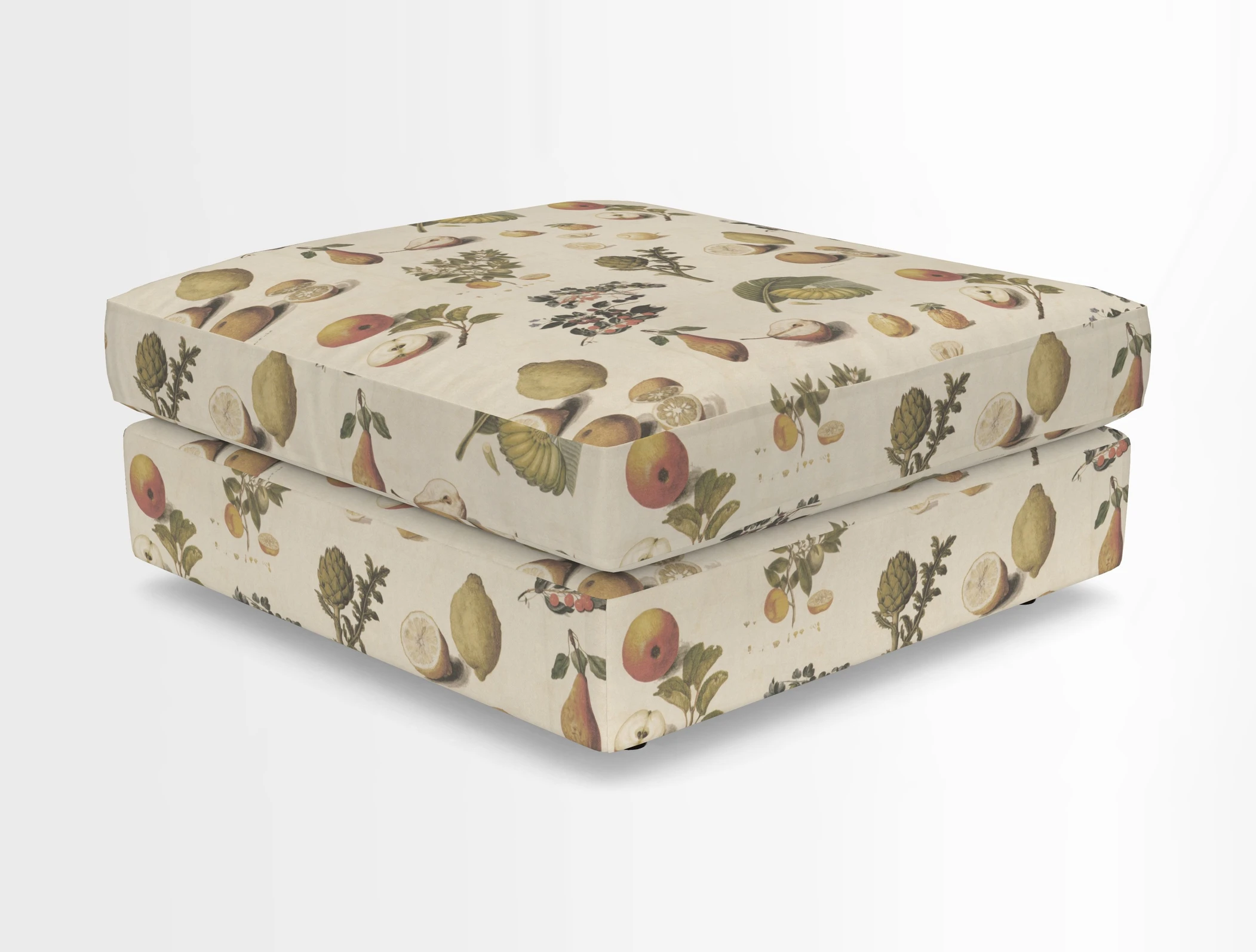 Slingsby fixed cover Footstool in Two Tone Plain Biscuit