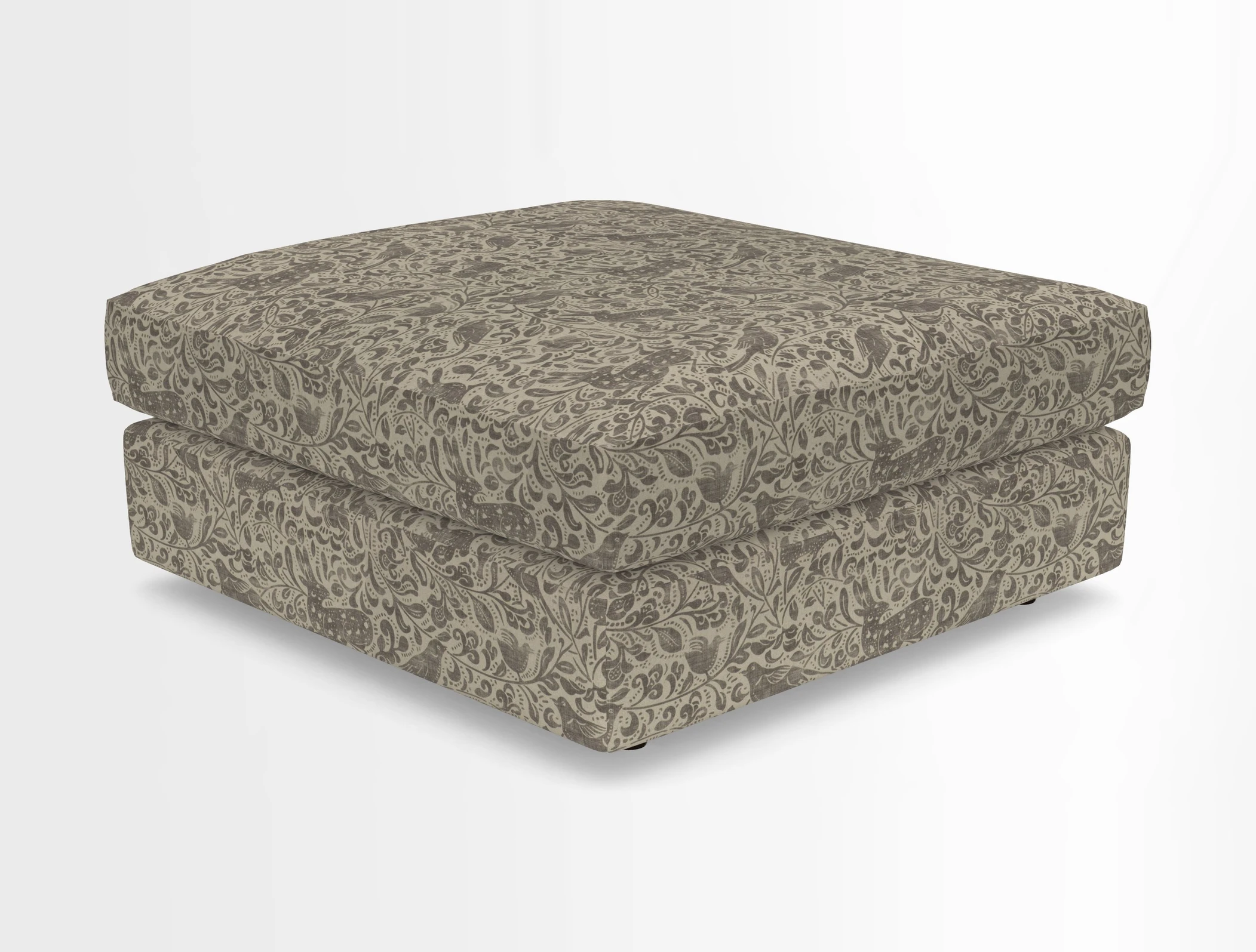 Slingsby fixed cover Footstool in Two Tone Plain Biscuit