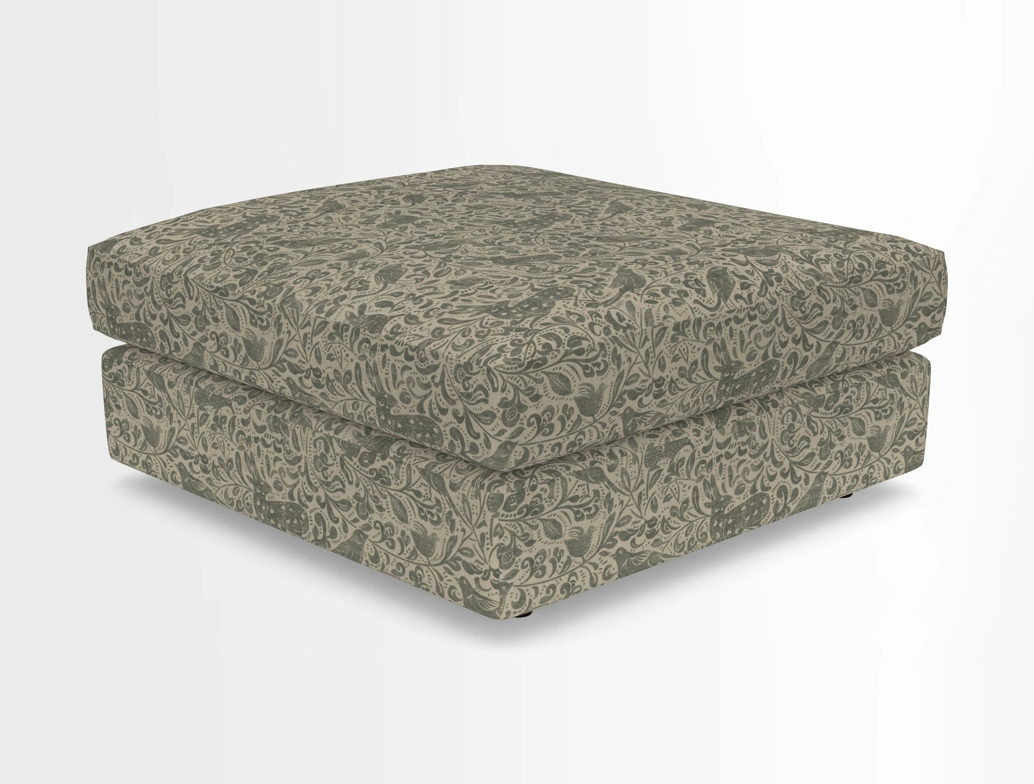 Slingsby fixed cover Footstool in Two Tone Plain Biscuit