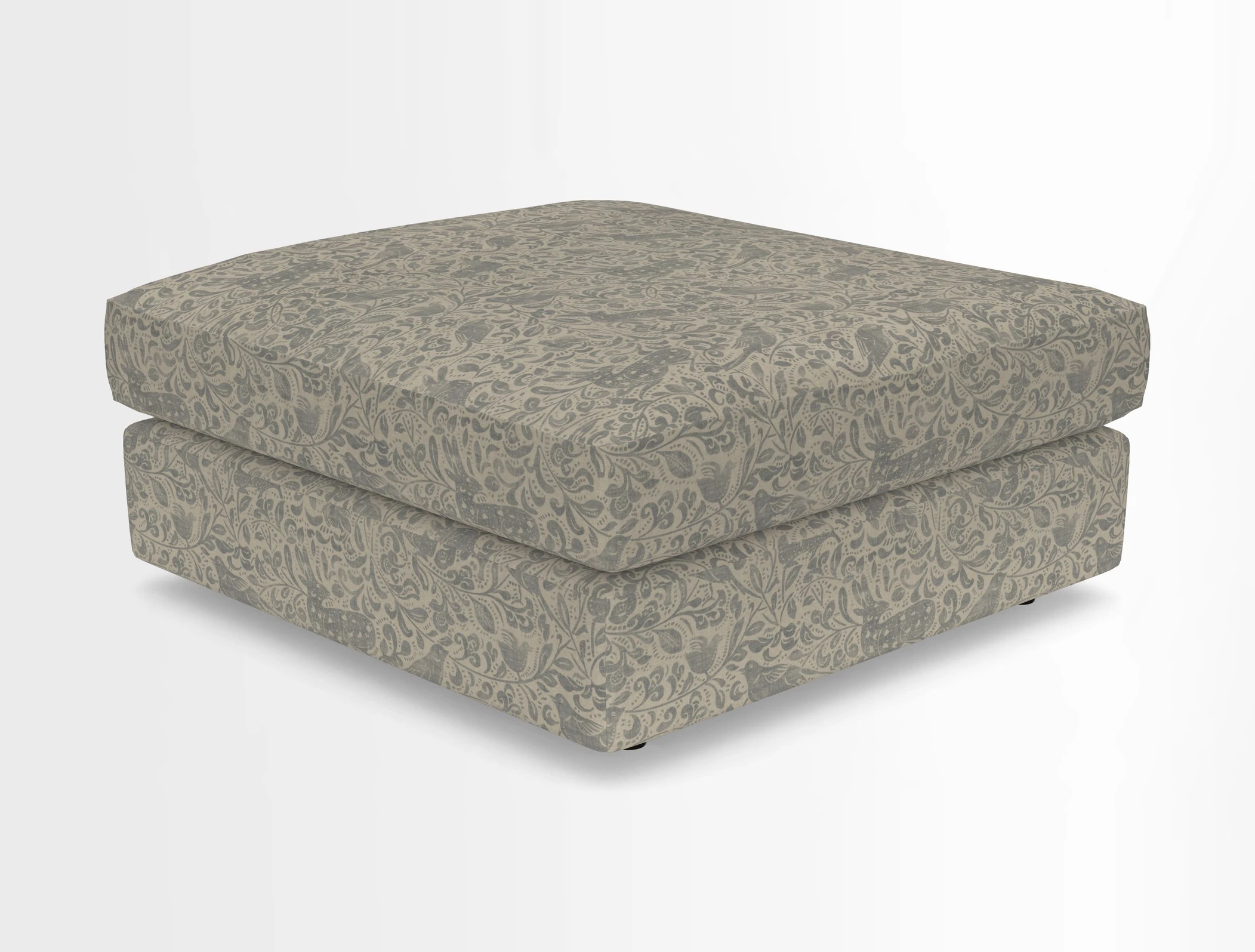 Slingsby fixed cover Footstool in Two Tone Plain Biscuit