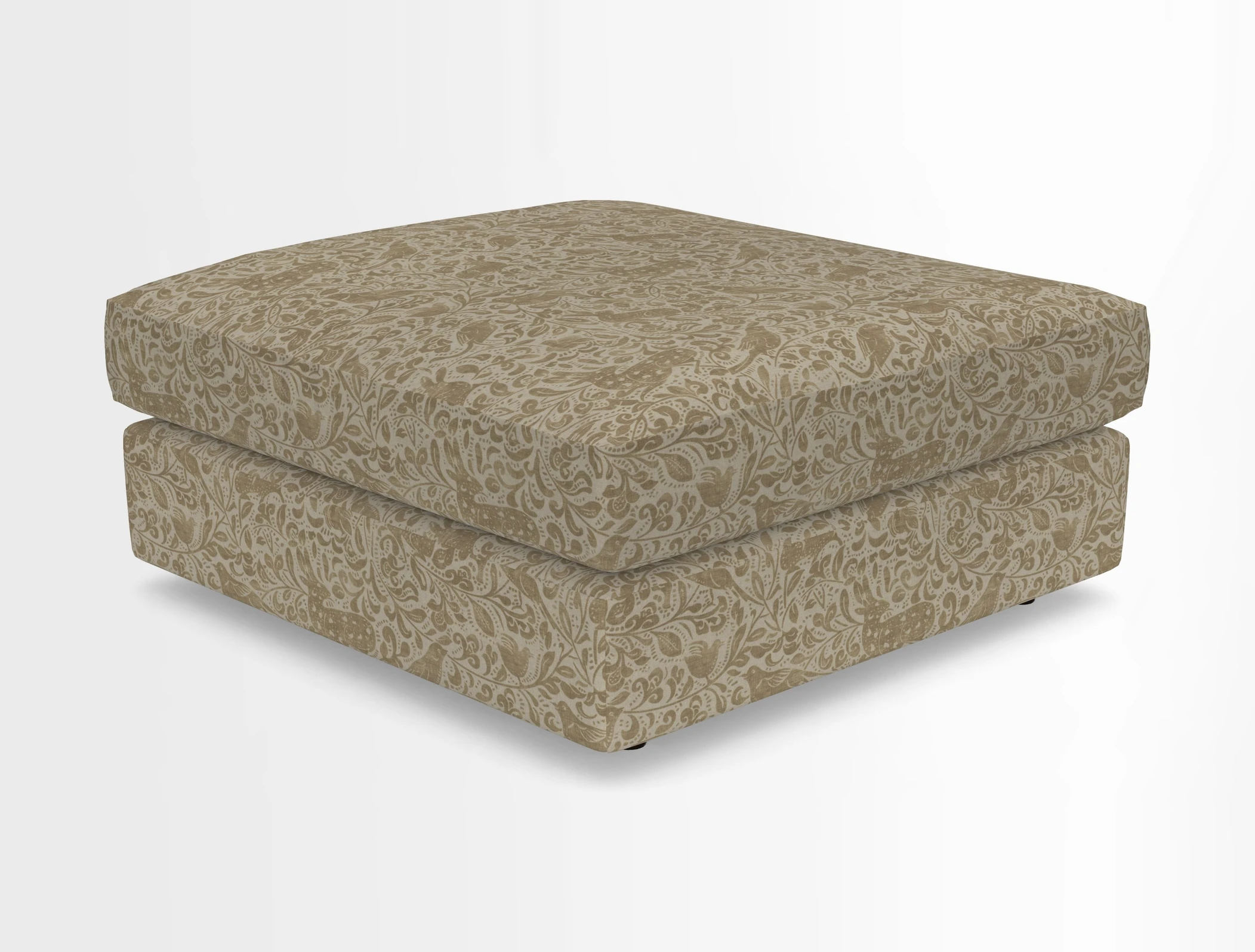 Slingsby fixed cover Footstool in Two Tone Plain Biscuit