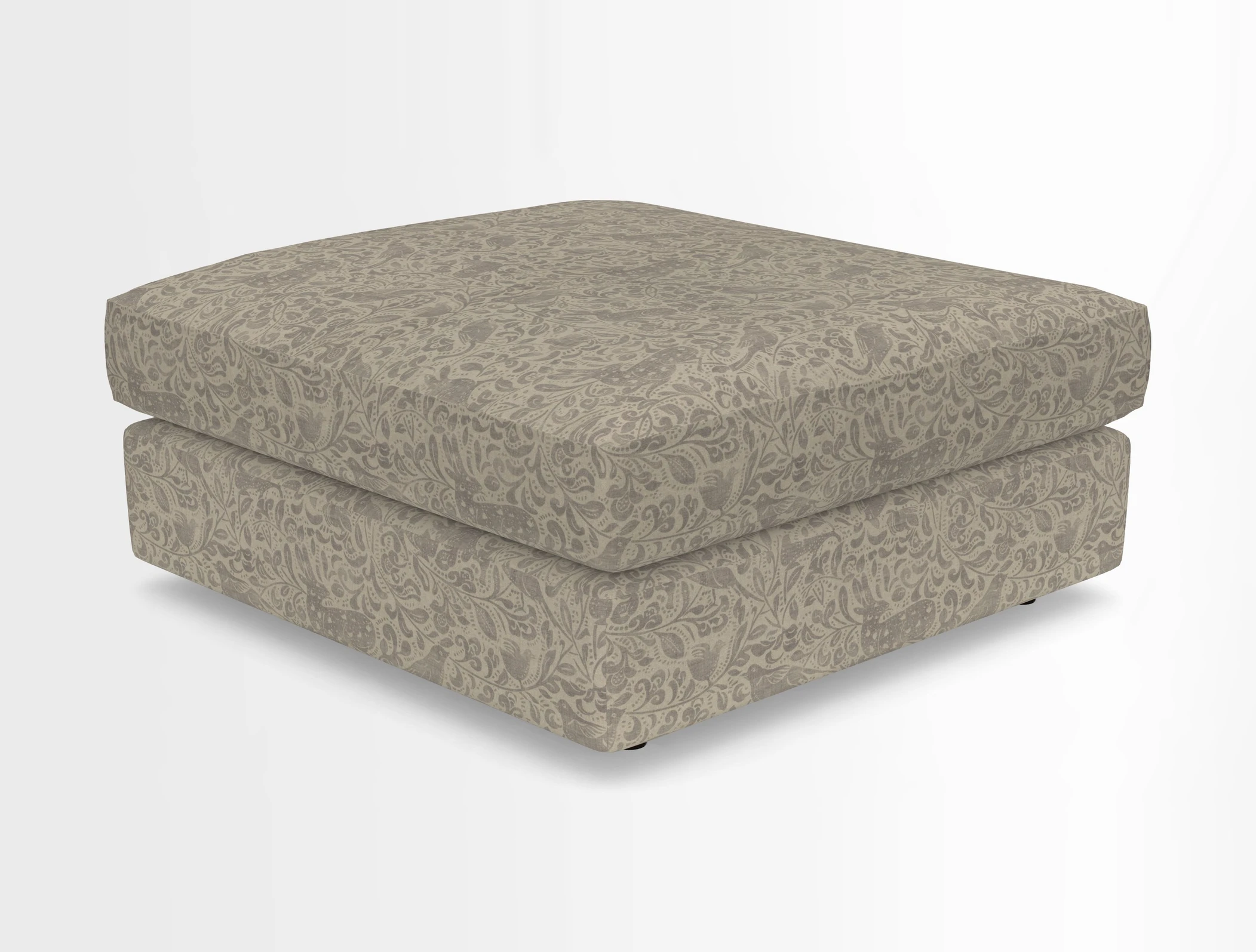 Slingsby fixed cover Footstool in Two Tone Plain Biscuit
